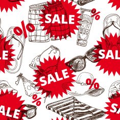 Vector summer sale pattern with sign and discount percent