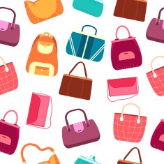 elegance fashion handbags and bags in flat seamless pattern concept