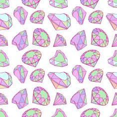 Seamless pattern with emeralds