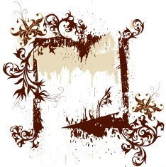 calligraphy flowers ornament on grunge background