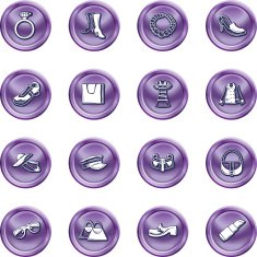 Fashion clothes and accessory icons