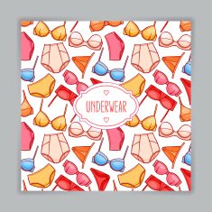 card with colorful female underwear