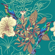 Seamless floral background with petunia