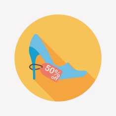 shopping high-heeled shoes flat icon with long shadow eps10