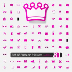 Set of fashion stickers