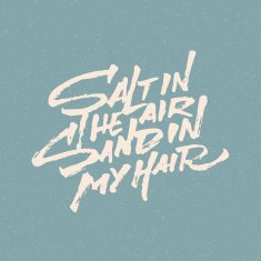 Sea themed hand lettered calligraphic brush script design