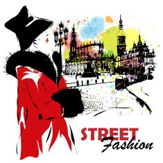 Fashion girl in sketch-style N10