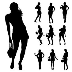 Vector silhouette of a woman N185