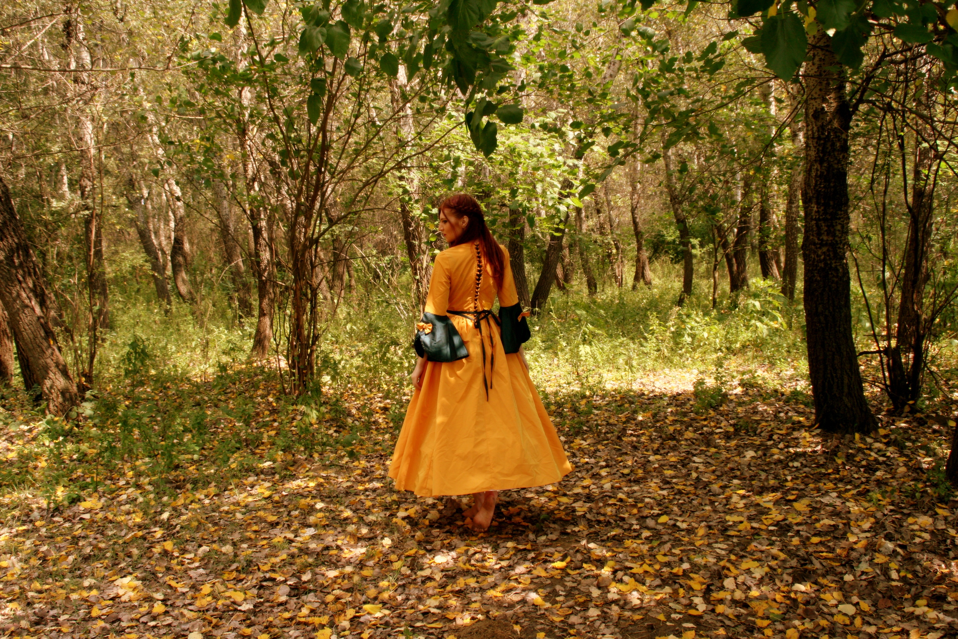 Платье Желтое Осень