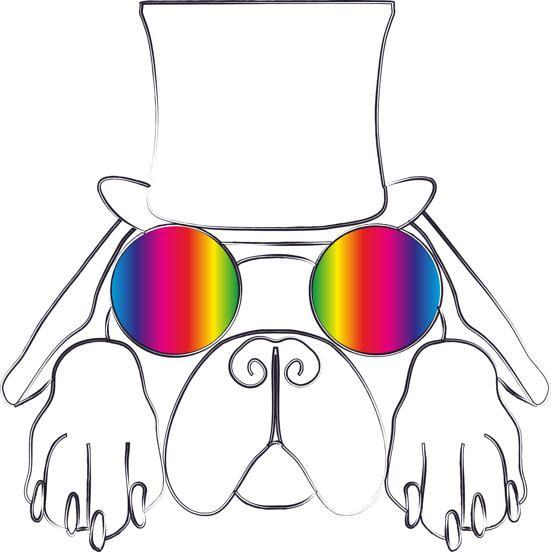 Drawing of a dog in sunglasses free image download