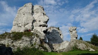 gray rocks in Ogrodzieniec, Poland