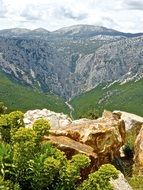 beautiful panorama of Canyon Hola Su Gorropu Sardinia