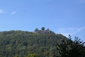 distant view is ruins of hohenurach castle