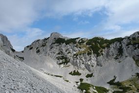 alps mountains panorama in slovenia on a sunny day