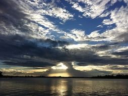 Landscape of the river at the sunset in Florida