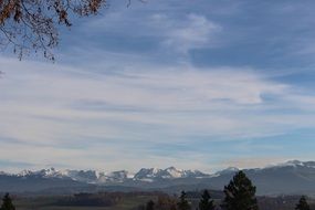 distant view of the foothills of the Alps