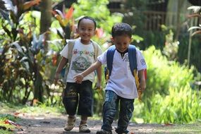 Indonesian children are playing