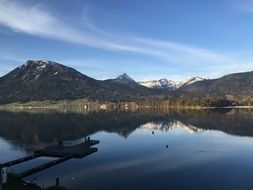 austria mountains near the lake