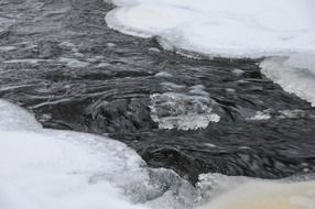 water streaming through ice