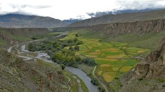 tibet landscape river nature