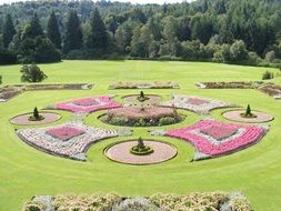 Beautiful colorful flowerbeds