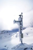 mobile telephone mast in mountain