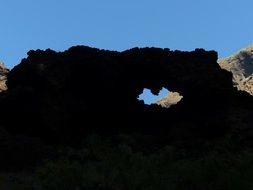 Mask gorge in the rock