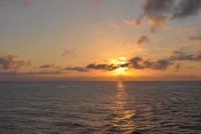 golden sunset over the caribbean