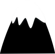 black hill silhouette on a white background