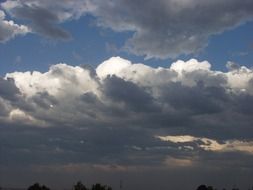 Landscape with the grey clouds