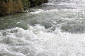 tumultuous streams at the foot of Niagara Falls