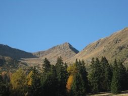 mountains, valley and forest in the scenic landscape of Italy