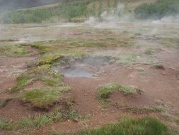 steam from a geyser in Iceland