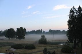 morning fog in countryside