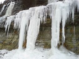 Ice rocks in winter