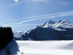 winter in the mountains of high tauern
