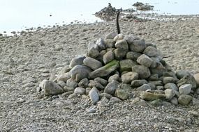 landscape of cairn on the hill