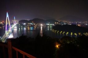 dolsan bridge in yeosu at night
