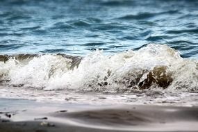 sea waves on the coast of Corfu