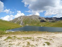 landscape of the mountain and lake