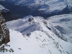 mountain tops covered with snow in Switzerland