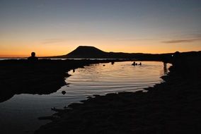 beautiful sunset over the island Grasiosa, Spain