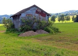 field barn in the meadow