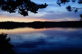 förjön lake after sunset