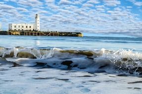 foamy surf on the shore