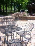 metal furniture in patio