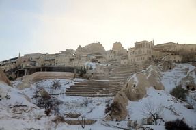 rock road in winter