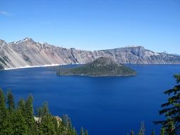 crater lake in the mountains