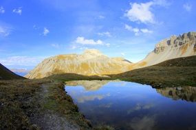 natural lake in the mountains