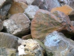 large different stones close up